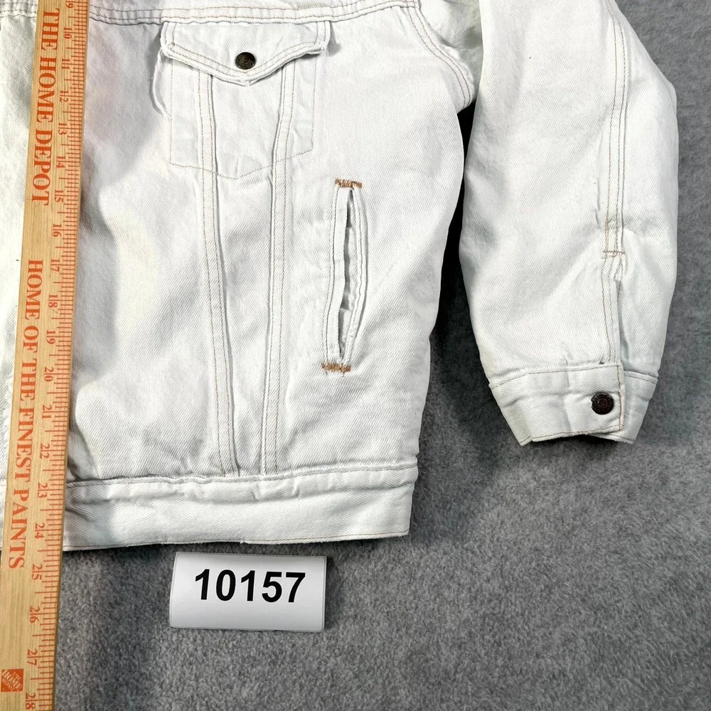 Vintage Authentic Levi's Trucker Jacket Mens Large White Sherpa Lined USA Made